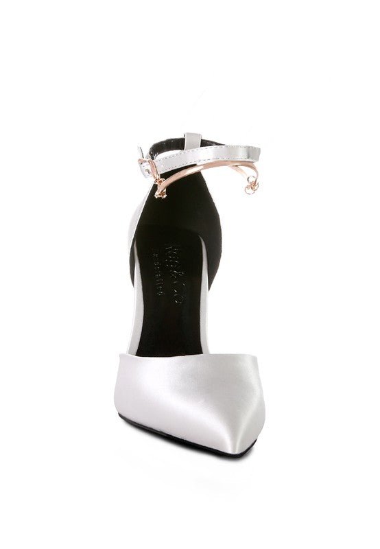HOBNOB Satin High Heeled Anklet Sandals - Loving It Shop