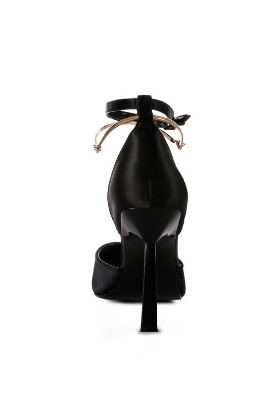 HOBNOB Satin High Heeled Anklet Sandals - Loving It Shop