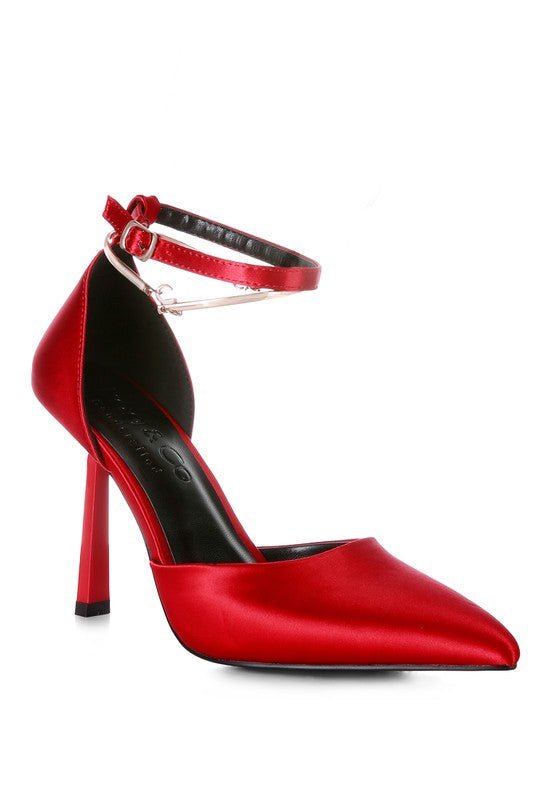 HOBNOB Satin High Heeled Anklet Sandals - Loving It Shop