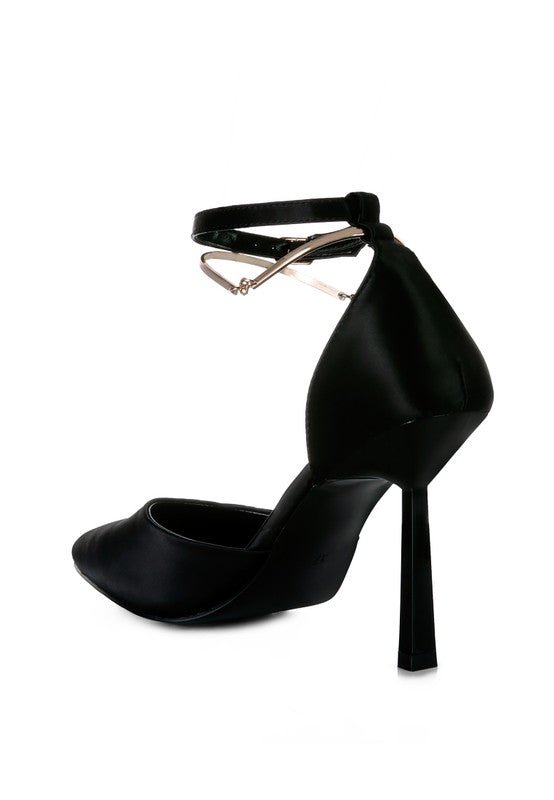 HOBNOB Satin High Heeled Anklet Sandals - Loving It Shop