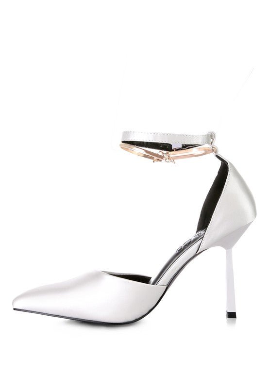 HOBNOB Satin High Heeled Anklet Sandals - Loving It Shop