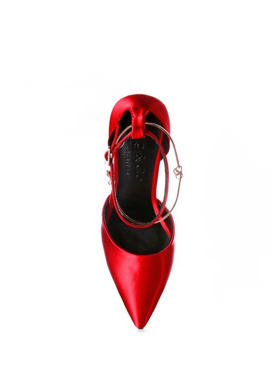 HOBNOB Satin High Heeled Anklet Sandals - Loving It Shop
