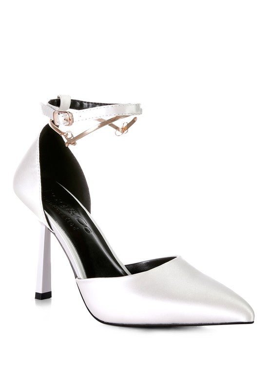 HOBNOB Satin High Heeled Anklet Sandals - Loving It Shop