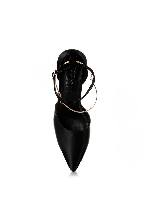 HOBNOB Satin High Heeled Anklet Sandals