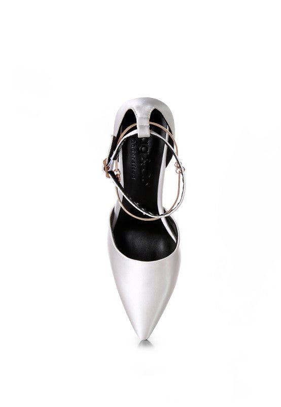 HOBNOB Satin High Heeled Anklet Sandals - Loving It Shop