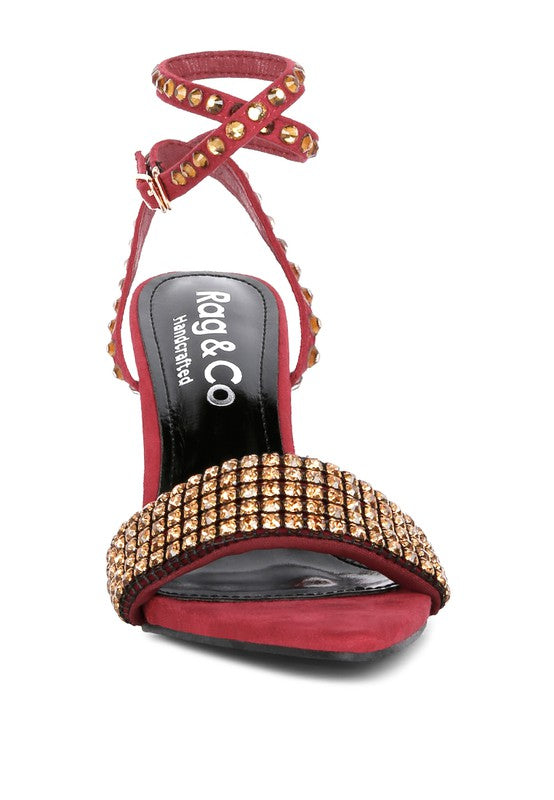 ZURIN High Heeled Diamante Sandals