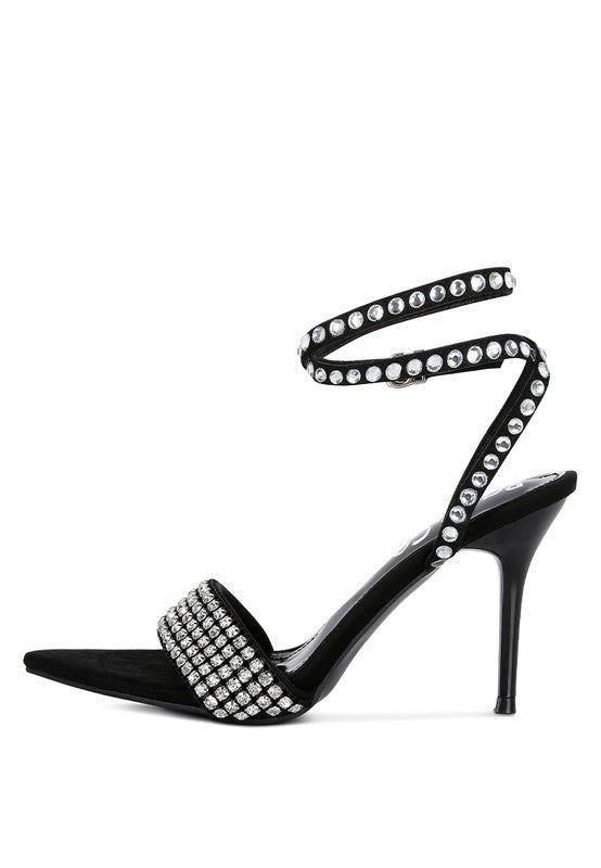 ZURIN High Heeled Diamante Sandals