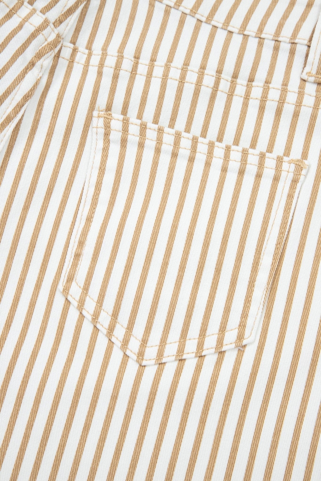 Khaki Stripe Casual Barrel Jeans - Loving It Shop