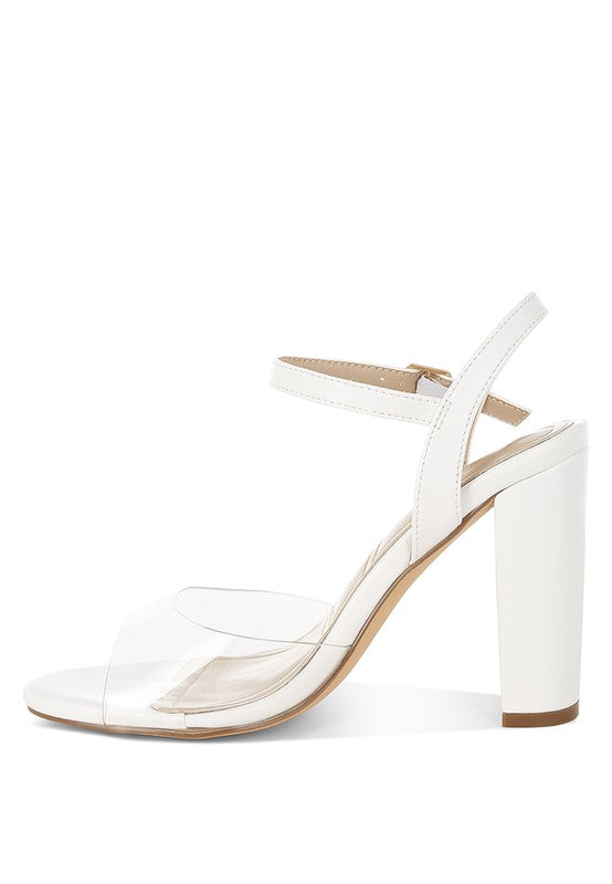 Perta Clear Strap Block Heel Sandals