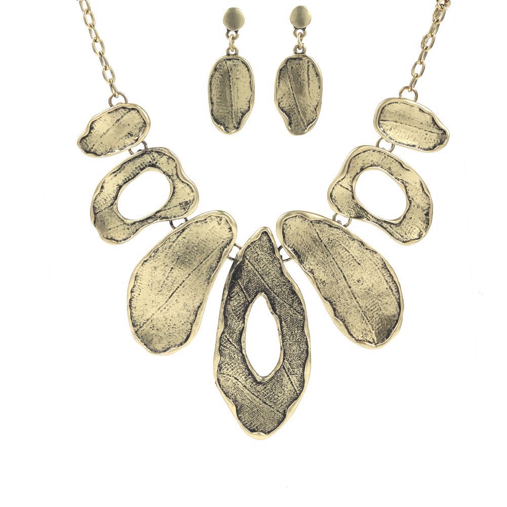 Alloy Geometric Irregular Oval Colorful Oil Necklace Hollow Design Women&