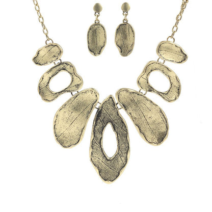 Alloy Geometric Irregular Oval Colorful Oil Necklace Hollow Design Women&