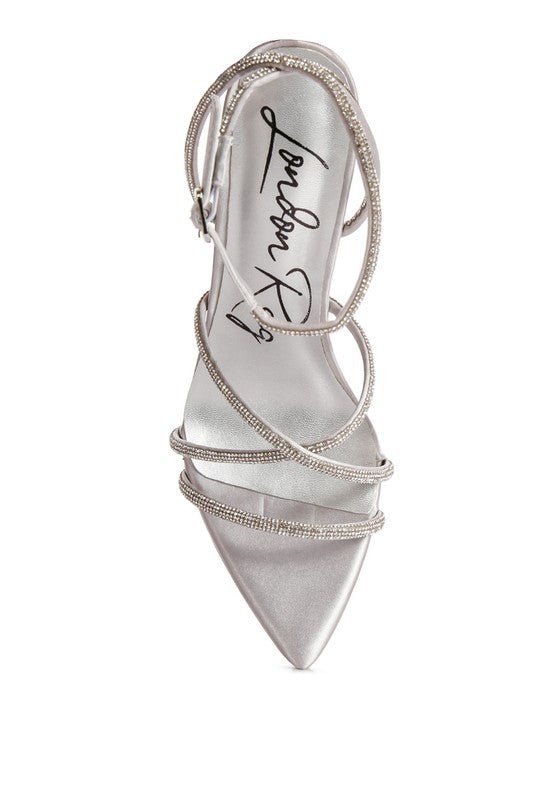 Dare Me Rhinestone Embellished Stiletto Sandals - Loving It Shop