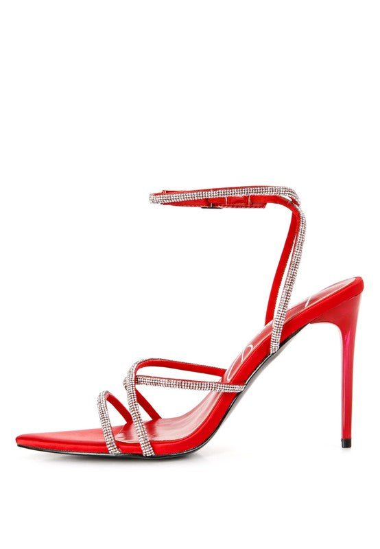 Dare Me Rhinestone Embellished Stiletto Sandals - Loving It Shop