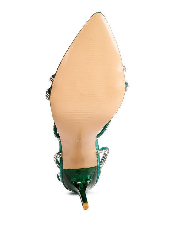 Dare Me Rhinestone Embellished Stiletto Sandals - Loving It Shop