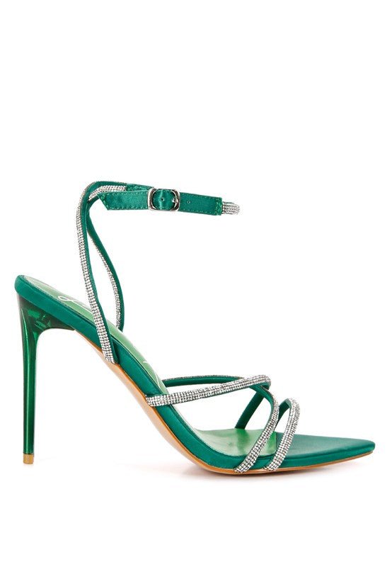 Dare Me Rhinestone Embellished Stiletto Sandals - Loving It Shop