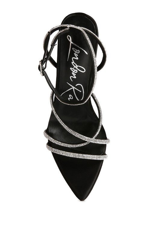 Dare Me Rhinestone Embellished Stiletto Sandals - Loving It Shop