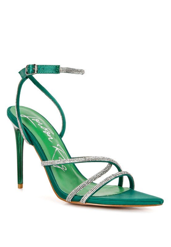 Dare Me Rhinestone Embellished Stiletto Sandals - Loving It Shop