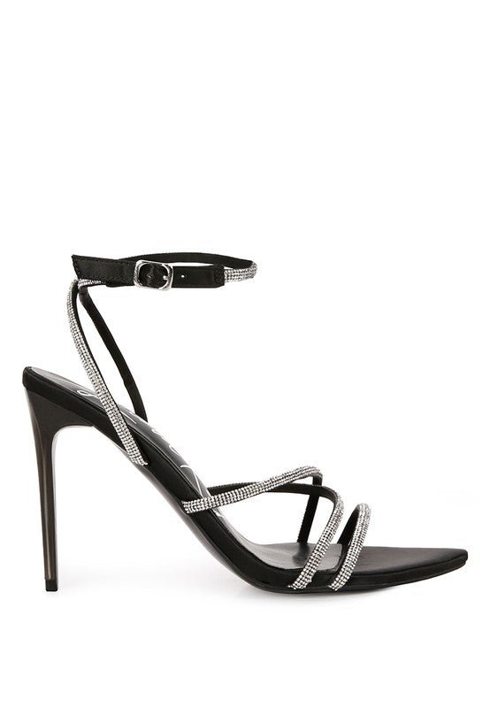 Dare Me Rhinestone Embellished Stiletto Sandals - Loving It Shop