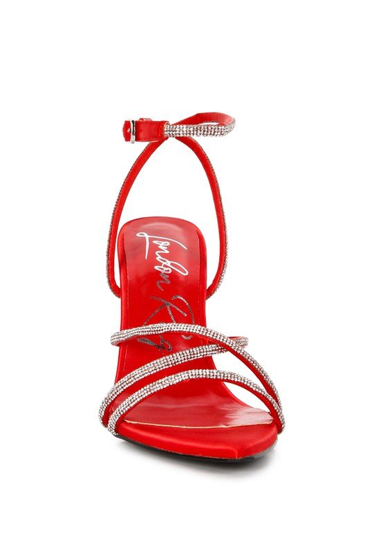 Dare Me Rhinestone Embellished Stiletto Sandals - Loving It Shop