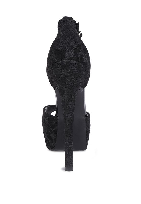 BRIGITTE Leopard Print Peep toe Stiletto Sandal - Loving It Shop
