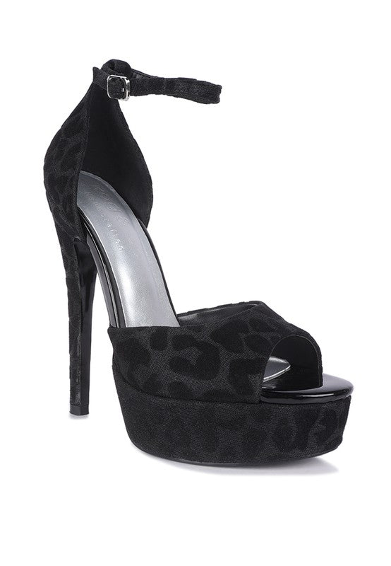 BRIGITTE Leopard Print Peep toe Stiletto Sandal - Loving It Shop