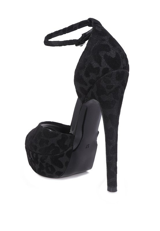 BRIGITTE Leopard Print Peep toe Stiletto Sandal - Loving It Shop