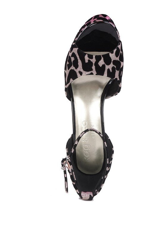 BRIGITTE Leopard Print Peep toe Stiletto Sandal - Loving It Shop