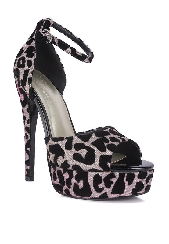 BRIGITTE Leopard Print Peep toe Stiletto Sandal - Loving It Shop