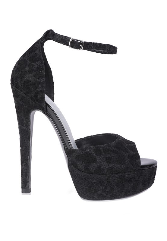 BRIGITTE Leopard Print Peep toe Stiletto Sandal - Loving It Shop