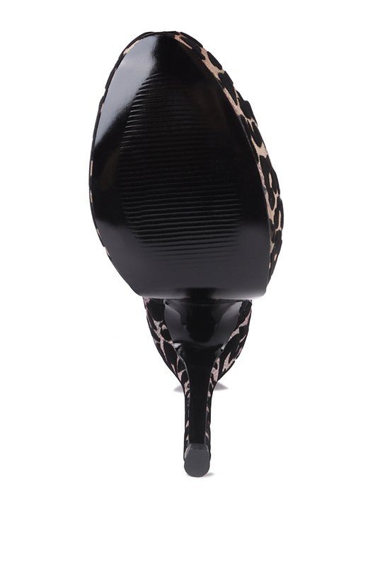 BRIGITTE Leopard Print Peep toe Stiletto Sandal - Loving It Shop