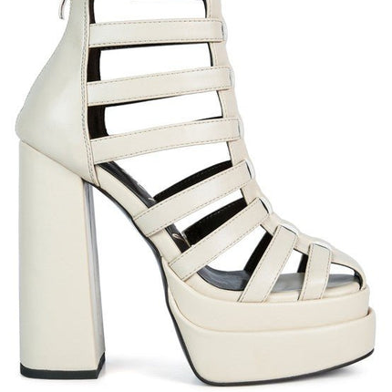 Rielle High Platfrom Cage Bootie Sandal - Loving It Shop