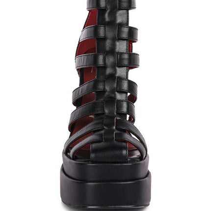 Rielle High Platfrom Cage Bootie Sandal - Loving It Shop