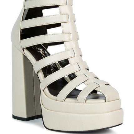 Rielle High Platfrom Cage Bootie Sandal - Loving It Shop