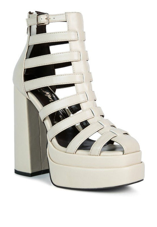 Rielle High Platfrom Cage Bootie Sandal - Loving It Shop