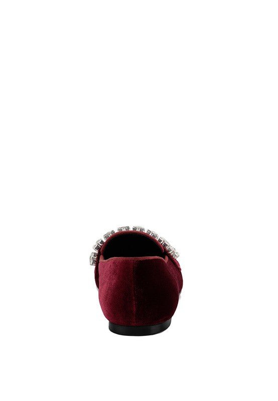 LAMINGTON Handcrafted Velvet Diamante Loafers - Loving It Shop