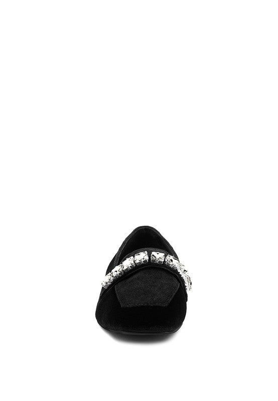 LAMINGTON Handcrafted Velvet Diamante Loafers - Loving It Shop