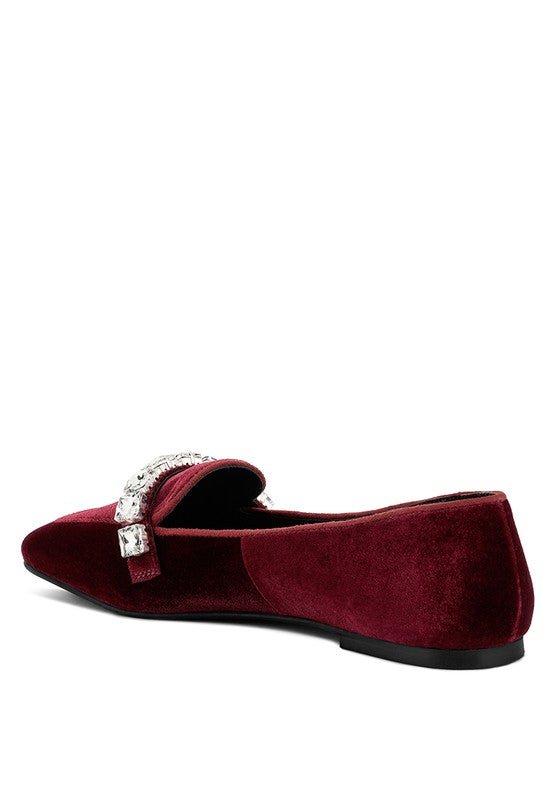 LAMINGTON Handcrafted Velvet Diamante Loafers - Loving It Shop