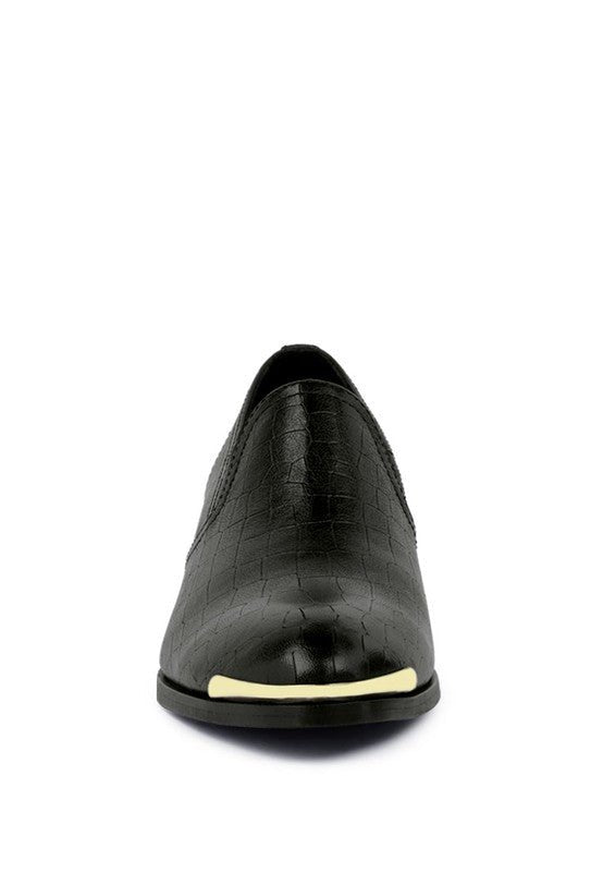 LILLIAM Metal Highlight Casual Leather Loafers - Loving It Shop