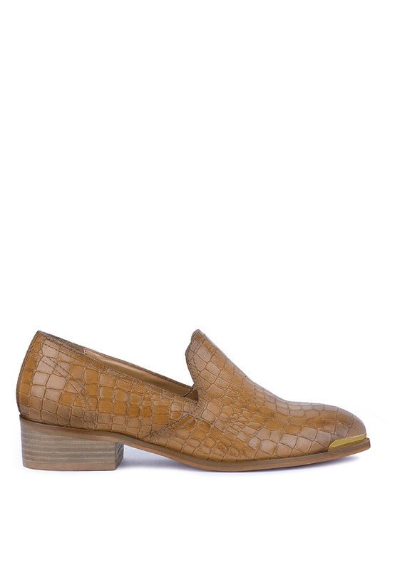LILLIAM Metal Highlight Casual Leather Loafers - Loving It Shop