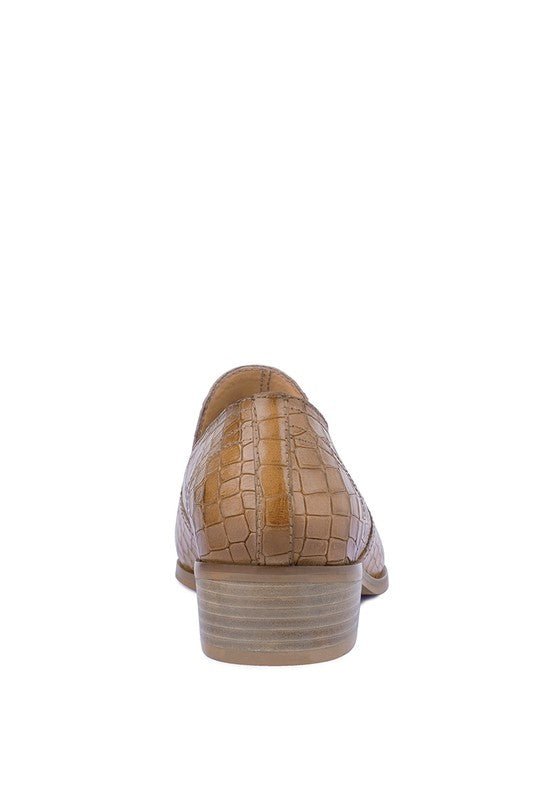 LILLIAM Metal Highlight Casual Leather Loafers - Loving It Shop