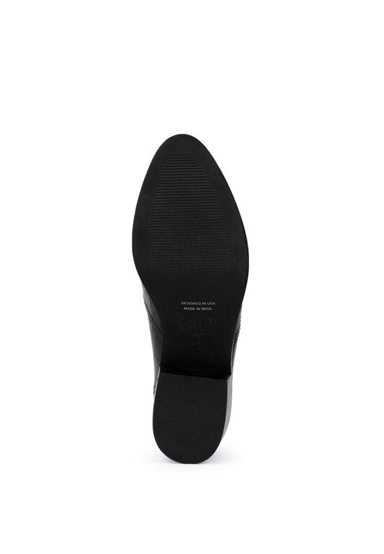 LILLIAM Metal Highlight Casual Leather Loafers - Loving It Shop