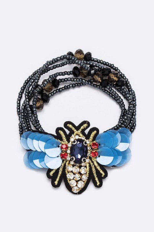 Queen Bee Beaded Convertible Bracelet Scrunchy - Loving It Shop