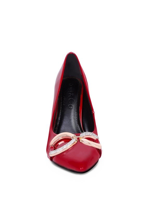 COCKTAIL Buckle Embellished Stiletto Pump Shoes - Loving It Shop