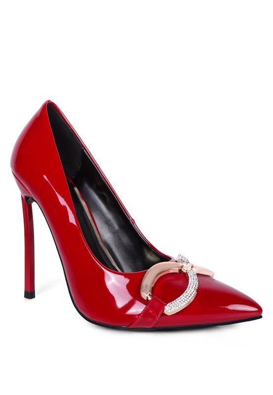 COCKTAIL Buckle Embellished Stiletto Pump Shoes - Loving It Shop