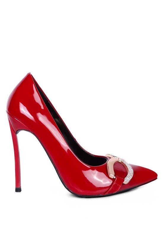 COCKTAIL Buckle Embellished Stiletto Pump Shoes - Loving It Shop