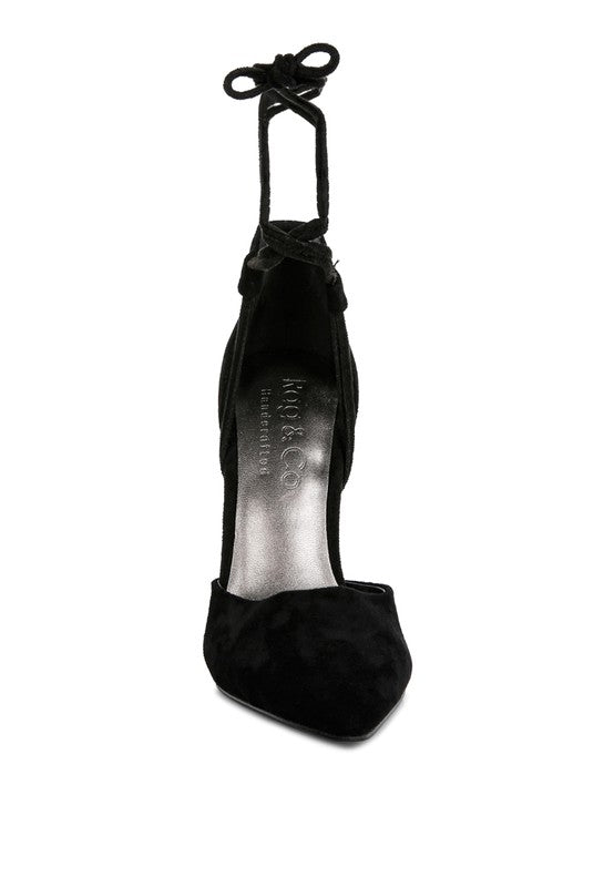 RULE BREAKER Black Lace Up Stiletto Sandals - Loving It Shop