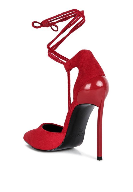 RULE BREAKER Black Lace Up Stiletto Sandals - Loving It Shop