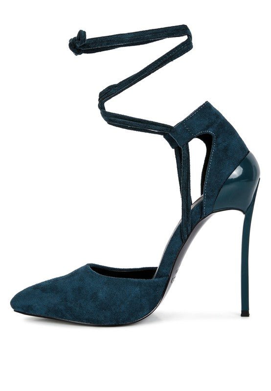 RULE BREAKER Black Lace Up Stiletto Sandals - Loving It Shop