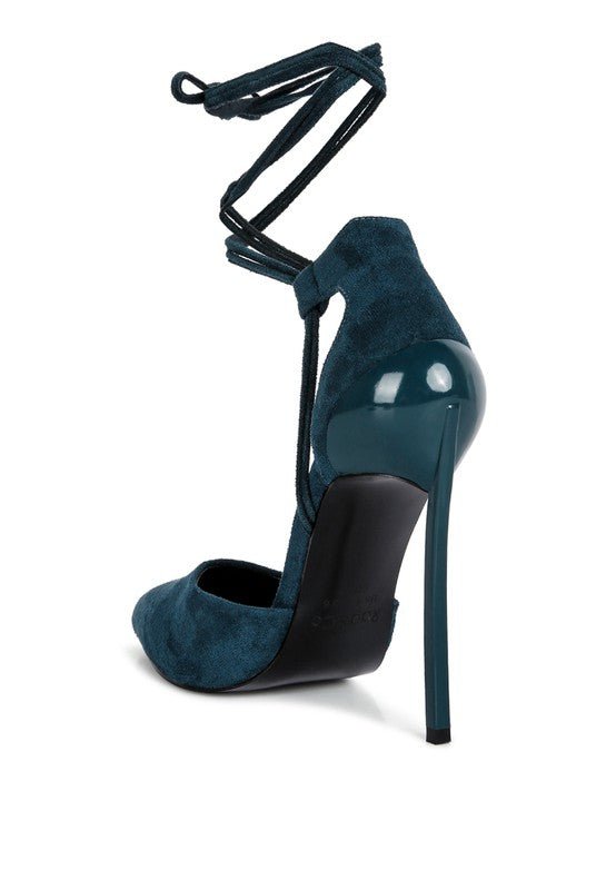 RULE BREAKER Black Lace Up Stiletto Sandals - Loving It Shop