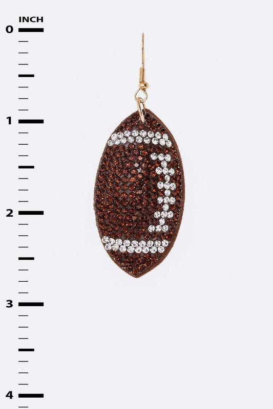 Rhinestone Football Pillow Earrings - Loving It Shop